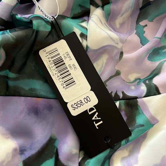 TADASHI SHOJI ARLENE CUTOUT HALTER FLORAL MIDI DRESS - Picture 16 of 16